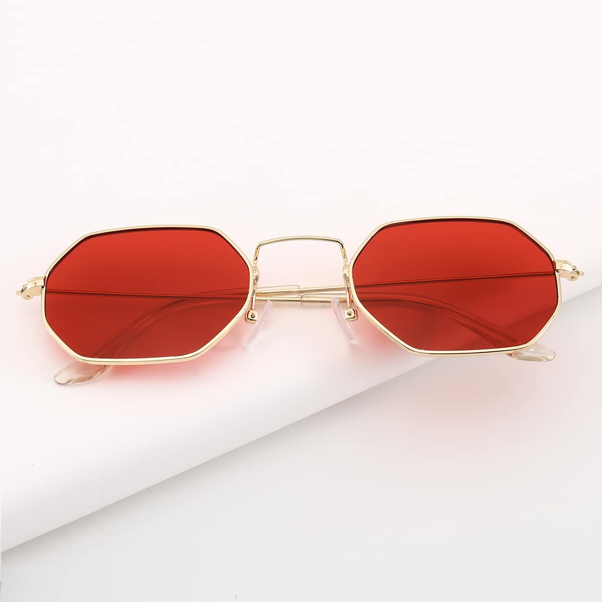

Tinted Lens Metal Frame Sunglasses, Red