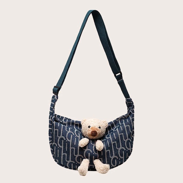 

Toy Decor Letter Graphic Crossbody Bag, Blue