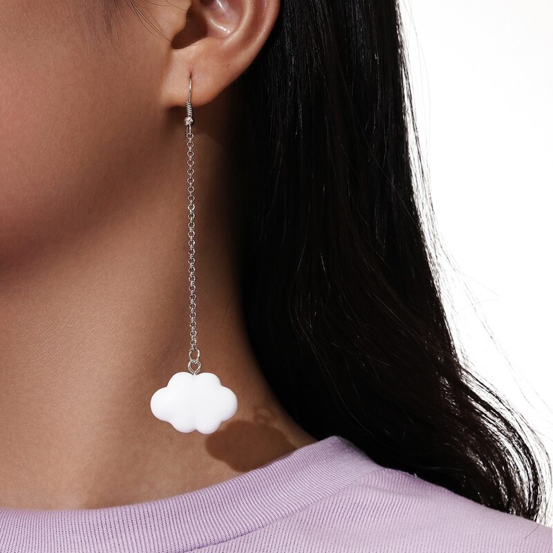 

Cloud Drop Earrings, White