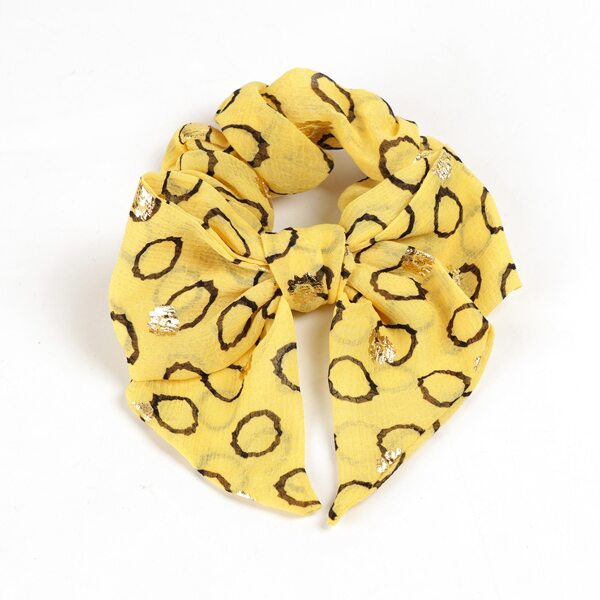 

Geometric Pattern Bow Decor Scrunchie, Yellow