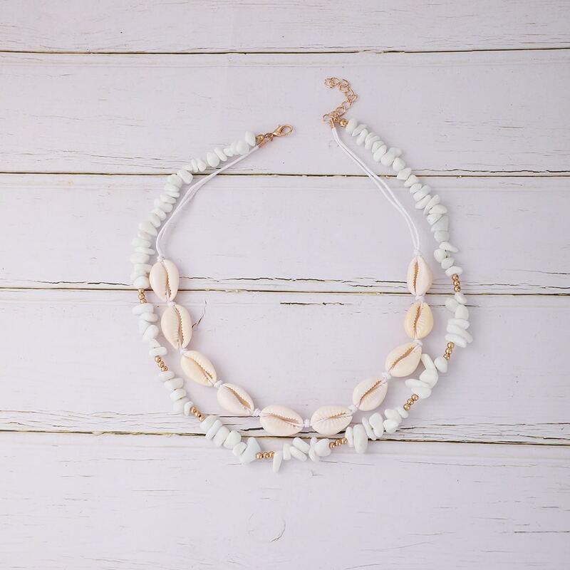 

Shell Layered Necklace, White