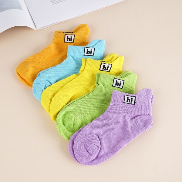 

5pairs Baby Letter Graphic Socks, Multicolor