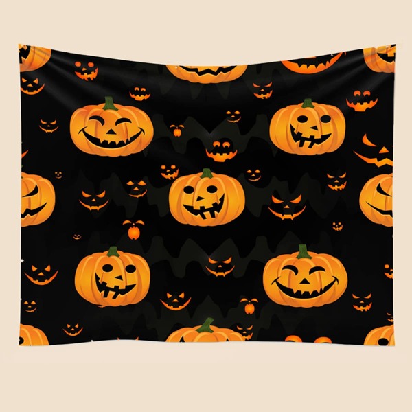 

Halloween Pumpkin Print Tapestry, Multicolor