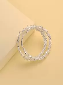 2pairs Metal Hoop Earrings - Multicolor - View 3