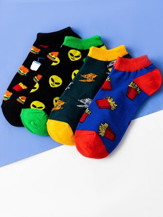 جوارب نمط نمط بطاطس وبرجر 4 ازواج