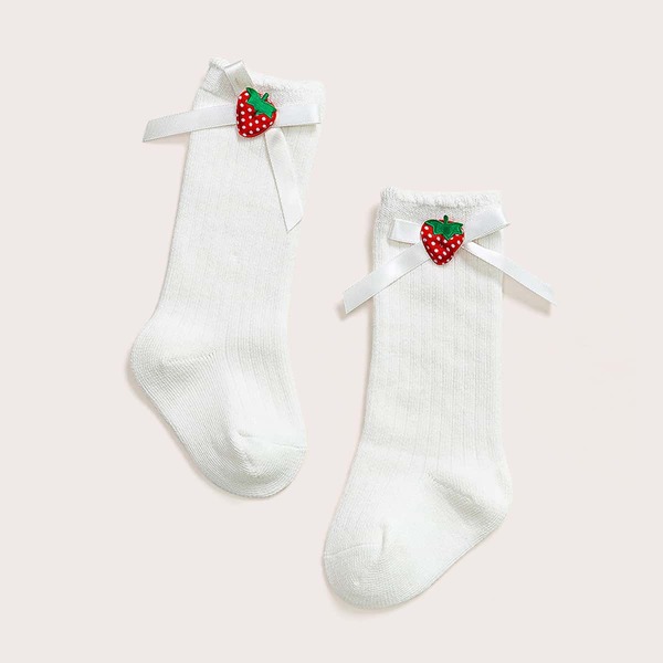 

Toddler Girls Strawberry Decor Socks, White