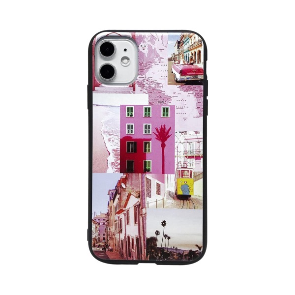 

1pc Street View Pattern iPhone Case, Multicolor