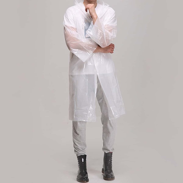 

Clear Hooded Raincoat, White