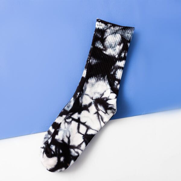 

Men Tie Dye Socks, Black and white