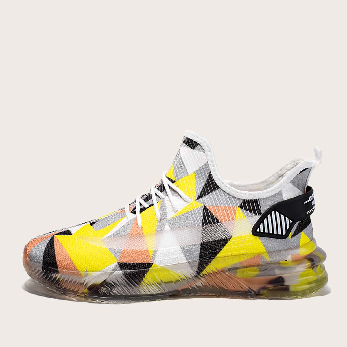 

Guys Lace-up Decor Wide Fit Sneakers, Yellow