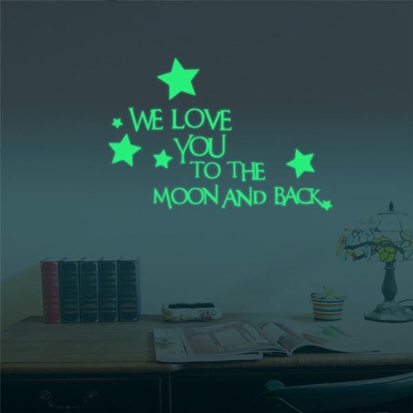 

Kids Slogan & Star Luminous Wall Sticker, Green