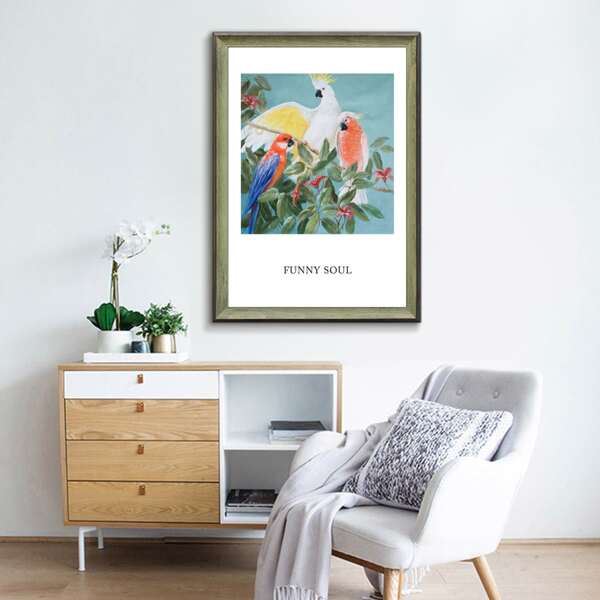 

Bird Print Wall Painting Without Frame, Multicolor