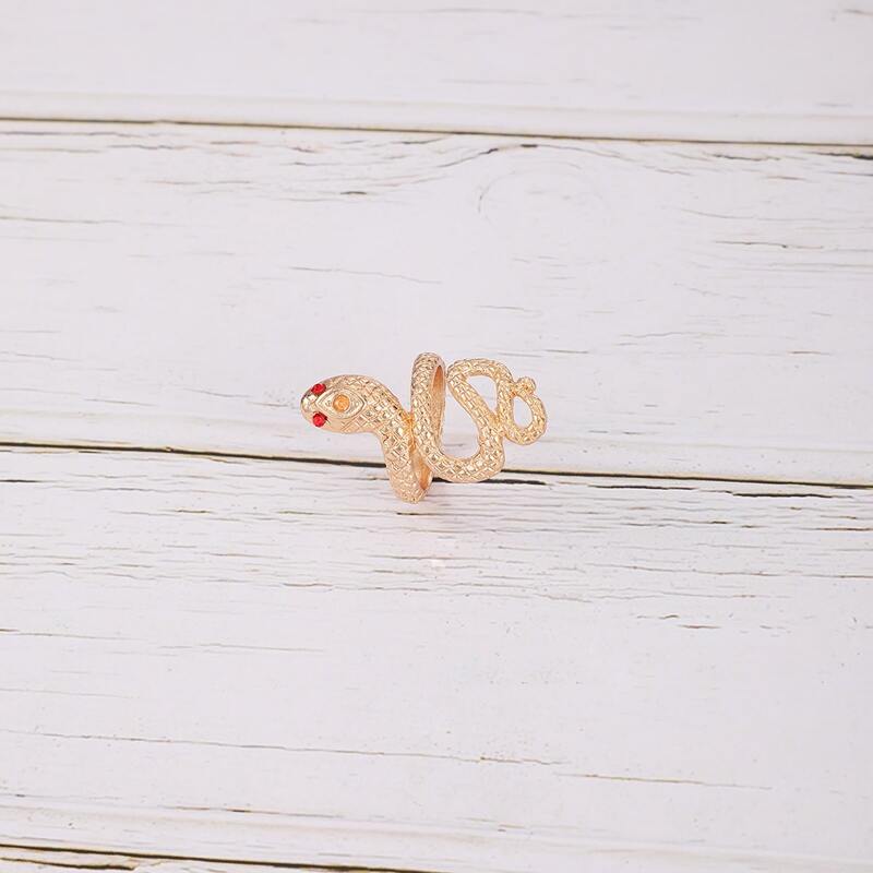 

1pc Snake Ring, Gold