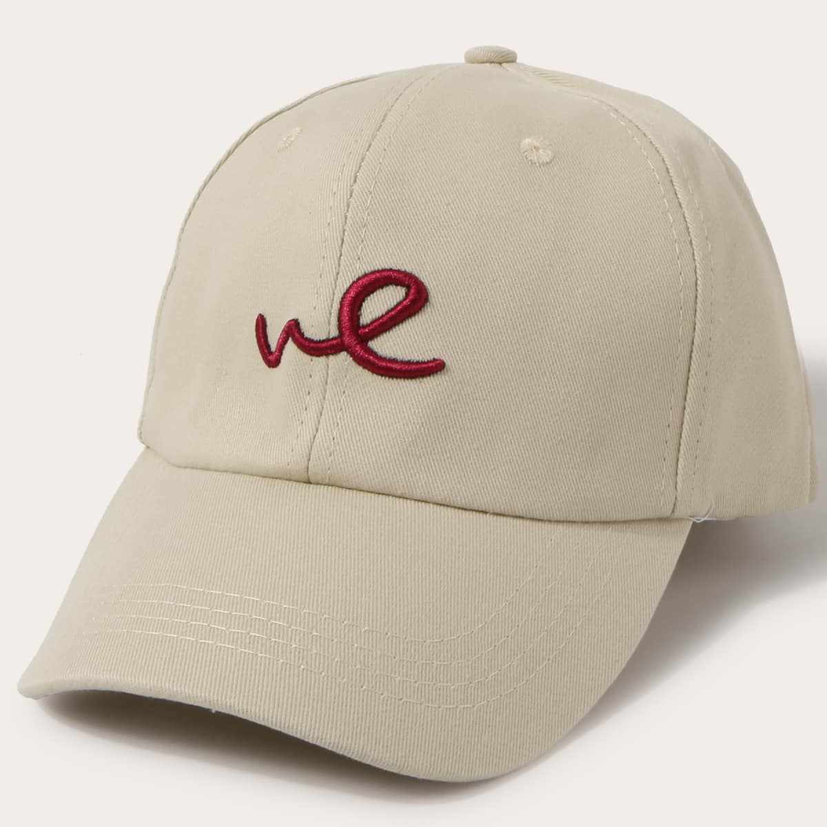 

Guys Letter Embroidered Baseball Cap, Beige