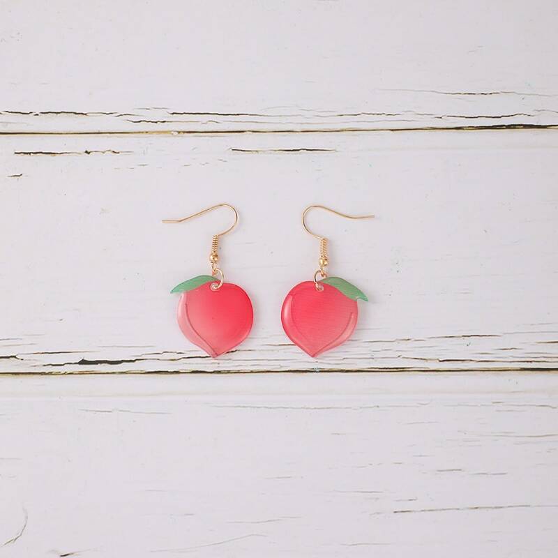

Peach Drop Earrings, Pink