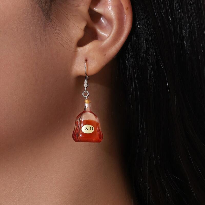 

Bottle Drop Earrings, Orange