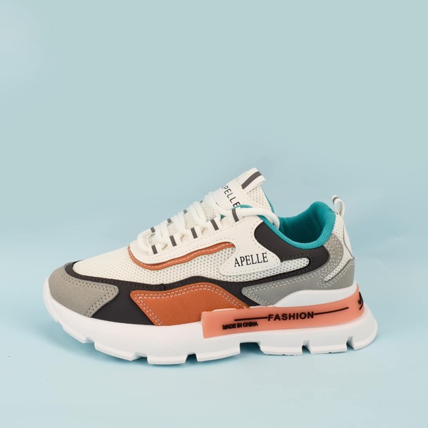 

Lace-up Front Colorblock Chunky Sneakers, Multicolor