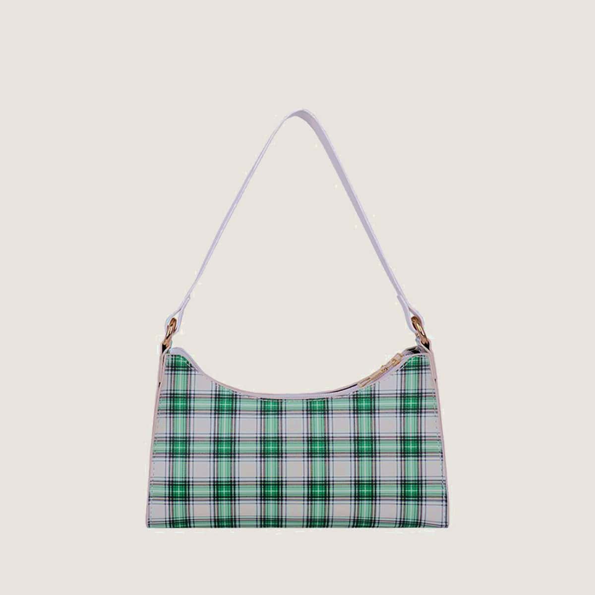 

Tartan Baguette Bag, Multicolor