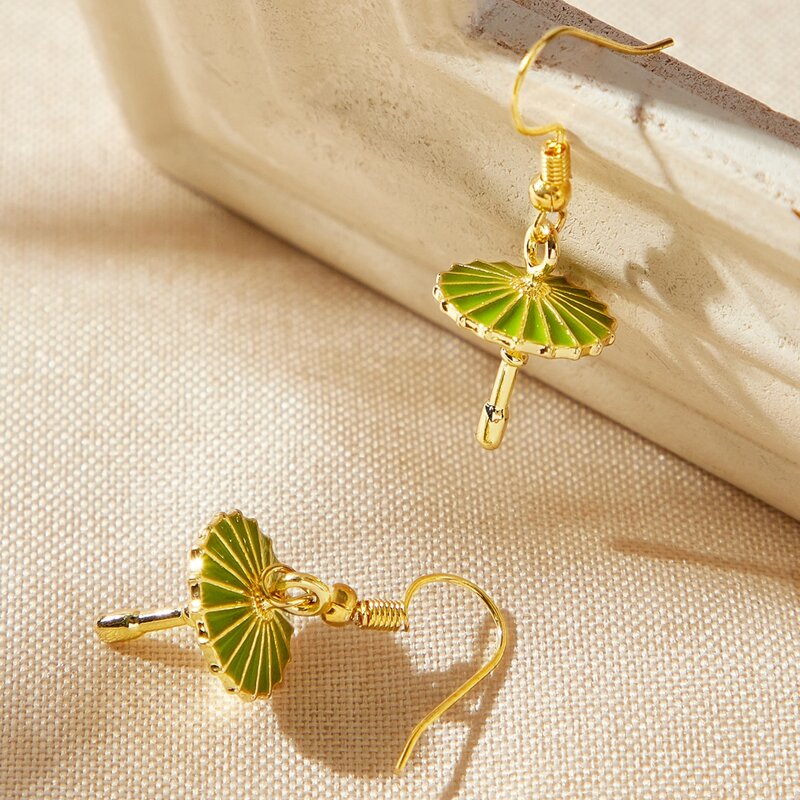 

Umbrella Drop Earrings, Gold