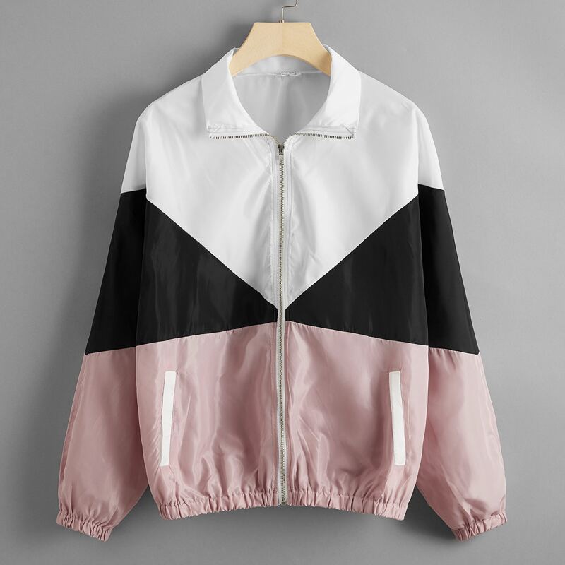 

Cut And Sew Zipper Detail Jacket, Multicolor
