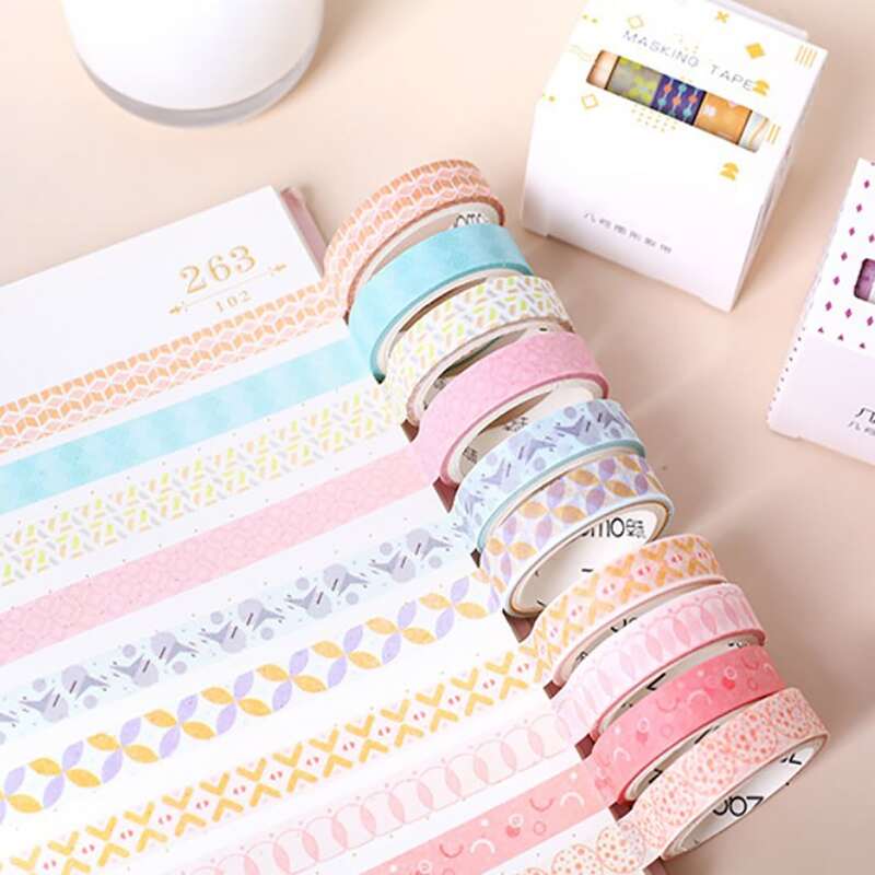 

5rolls Random Pattern DIY Tape, Multicolor