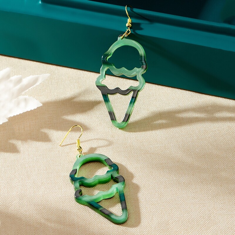 

Ice Cream Drop Earrings, Green