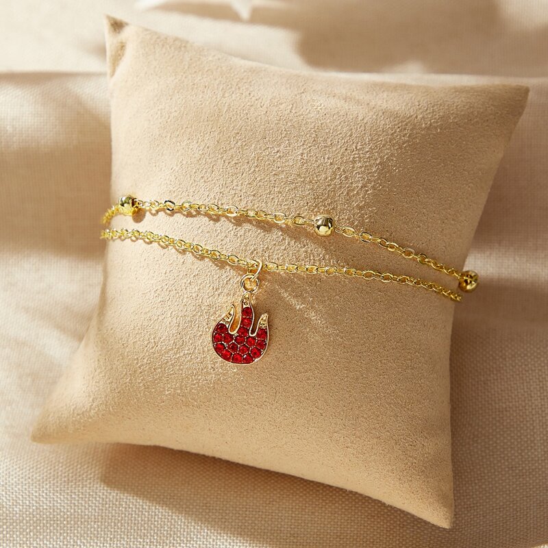 

Rhinestone Flame Bracelet, Gold
