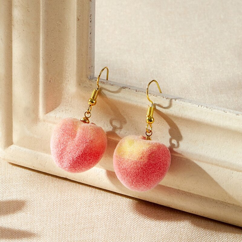 

Peach Drop Earrings, Pink