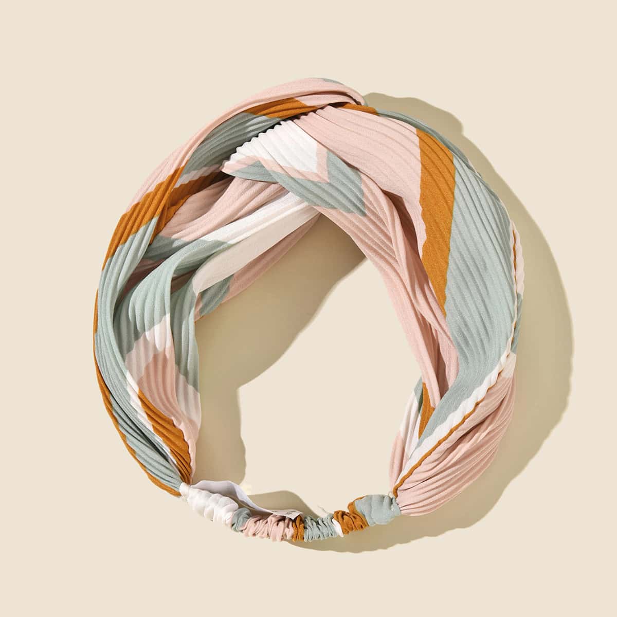 

Color Block Pleated Headband, Multicolor
