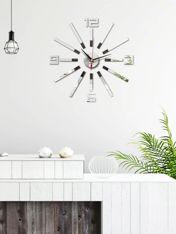 1 set reloj de pared con espejo | Mode de Mujer | SHEIN España Reloj de pared de números | Mode de Mujer | SHEIN España