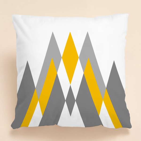 

1pc Geometric Print Cushion Cover Without Filler, Multicolor