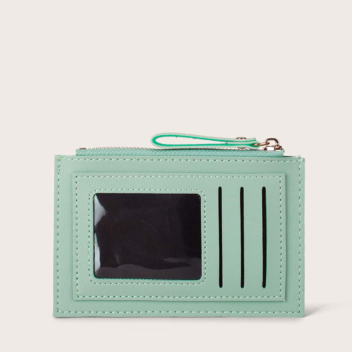 

Letter Graphic Card Holder With Wristlet, Green