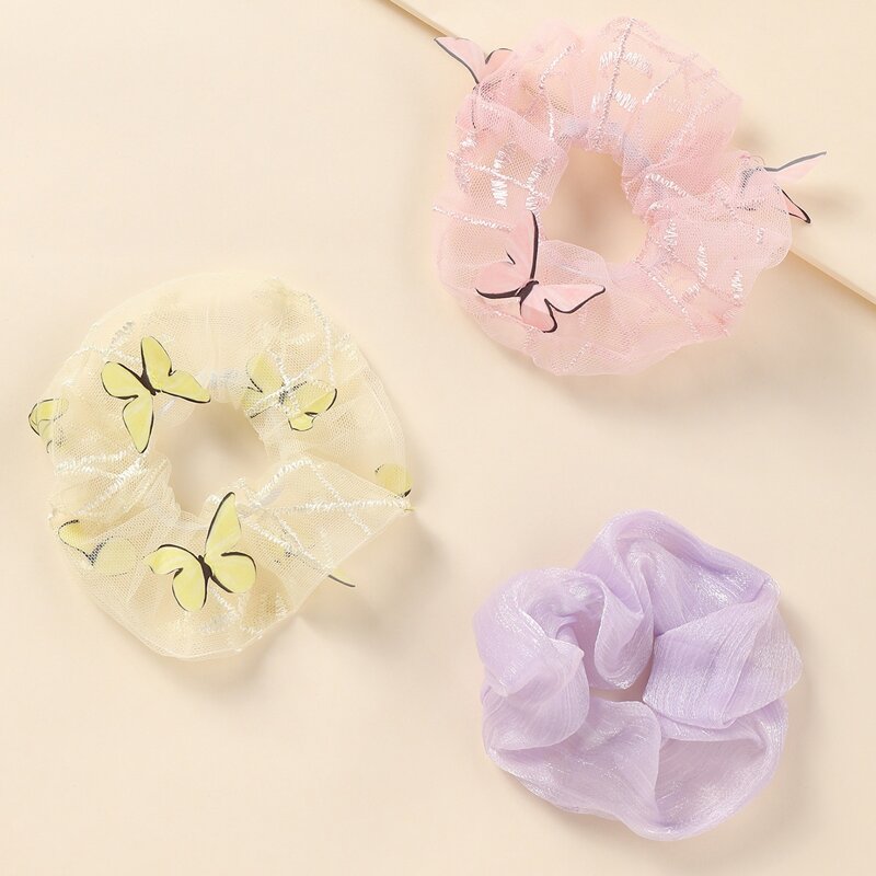 

3pcs Butterfly Mesh Scrunchie, Multicolor