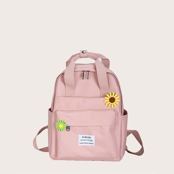 

Flower Decor Backpack, Pink