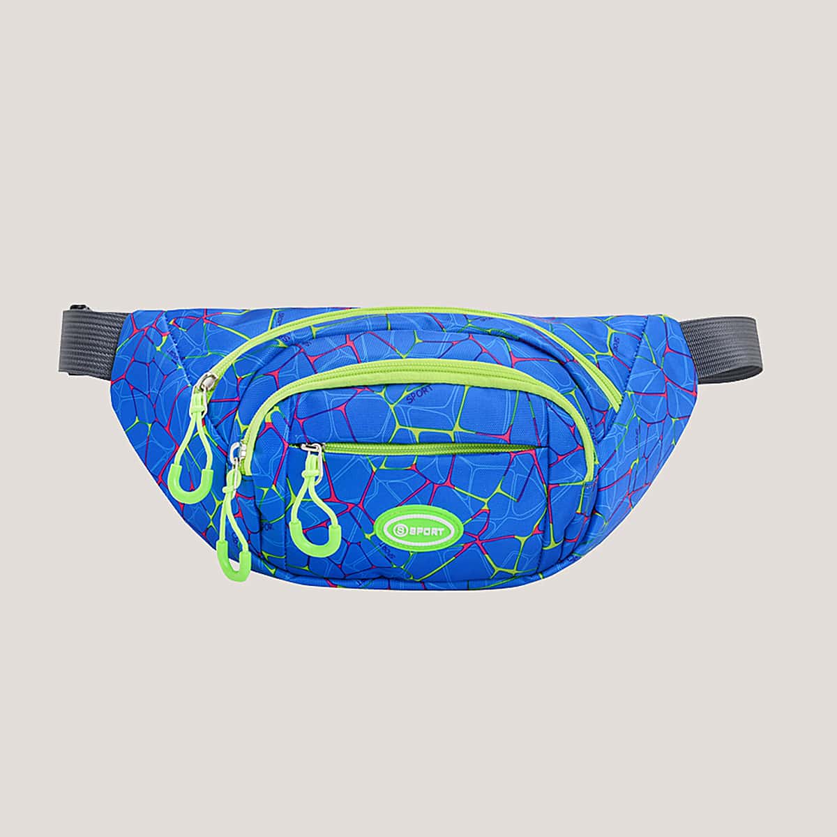 

Graphic Zip Fanny Pack, Blue