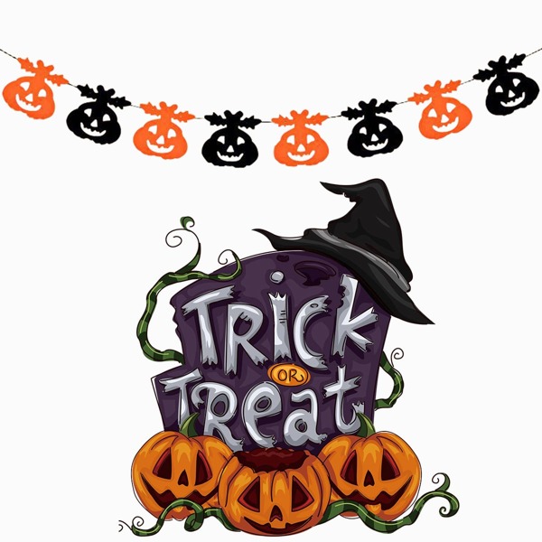 

1pc 3m Halloween Pumpkin Pull Flag, Multicolor