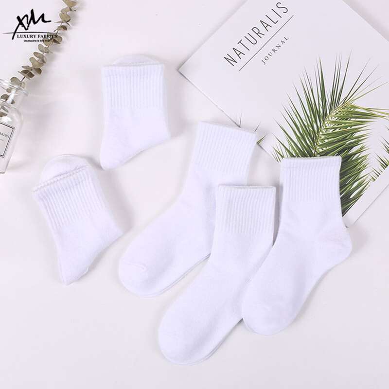 

5pairs Solid Socks, White