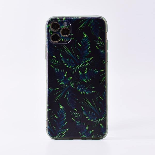 

1шт чехол для iPhone с узором листа, Многоцветный