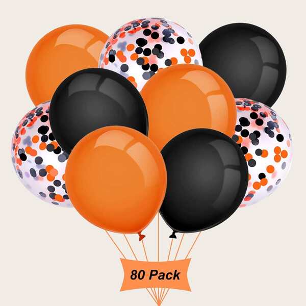 

80pcs Halloween Decorative Balloon Set, Multicolor