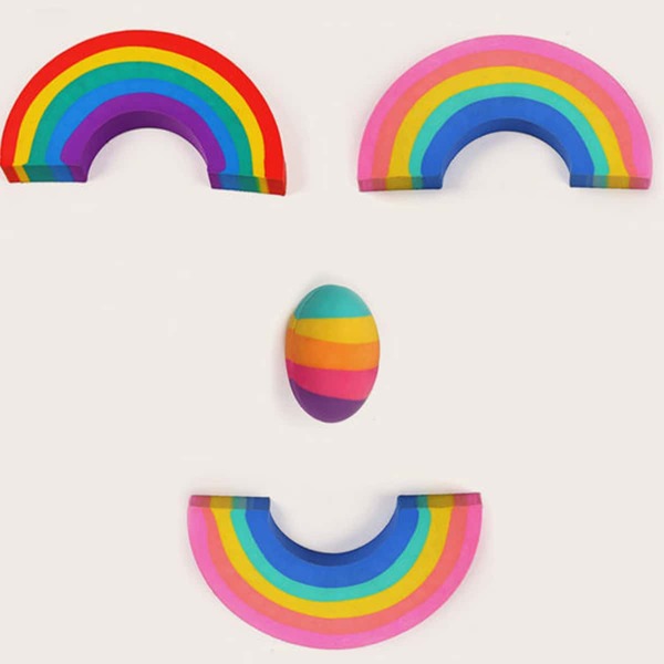 

1pc Rainbow Design Random Eraser, Multicolor