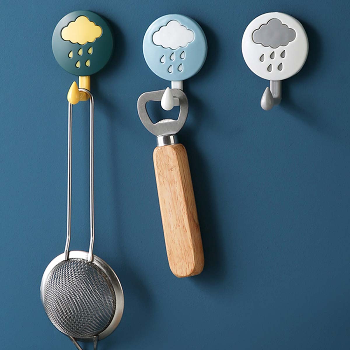 

3pcs Cloud Pattern Wall Hook, Multicolor