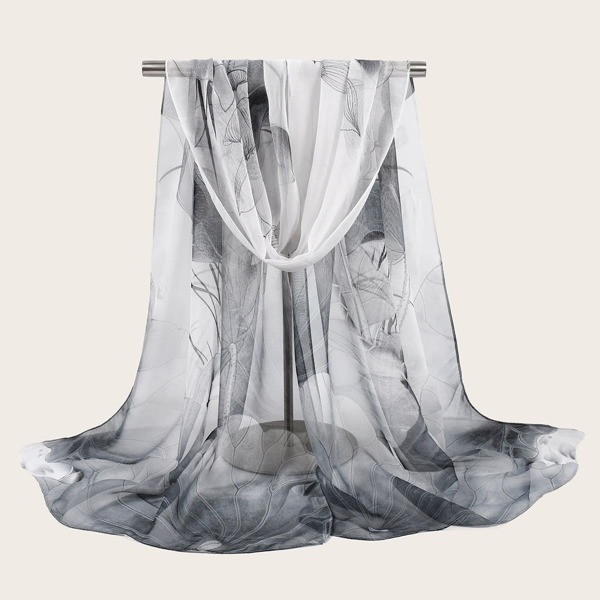 

Floral Pattern Mesh Scarf, Multicolor