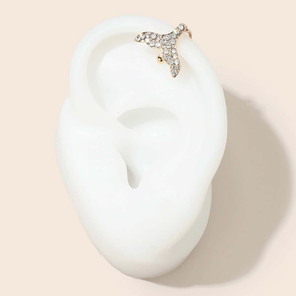 

Rhinestone Fishtail Decor Ear Cuff, Gold