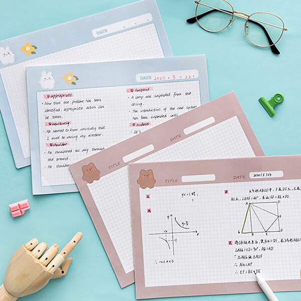 

1pack Cartoon Graphic Random Memo Pad, Multicolor