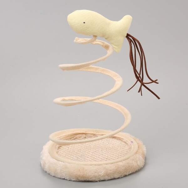 

1pc Cat Disc Spring Toy, Apricot