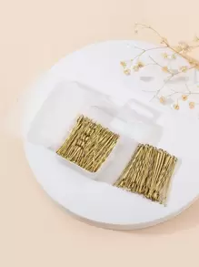 100 cô gái trẻ đơn giản Bobby Pin - Vàng - Xem 1