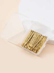 100 cô gái trẻ đơn giản Bobby Pin - Vàng - Xem 2