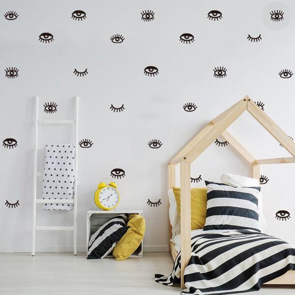 

Kids Eye Print Wall Sticker, Black
