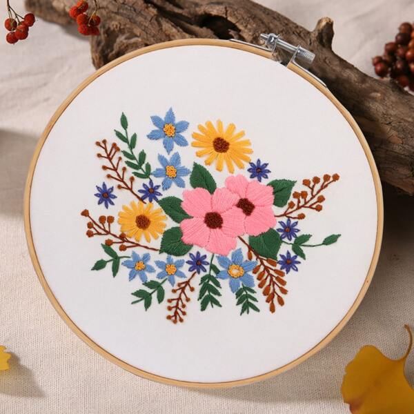 

Floral Pattern DIY Cross Stitch, Multicolor