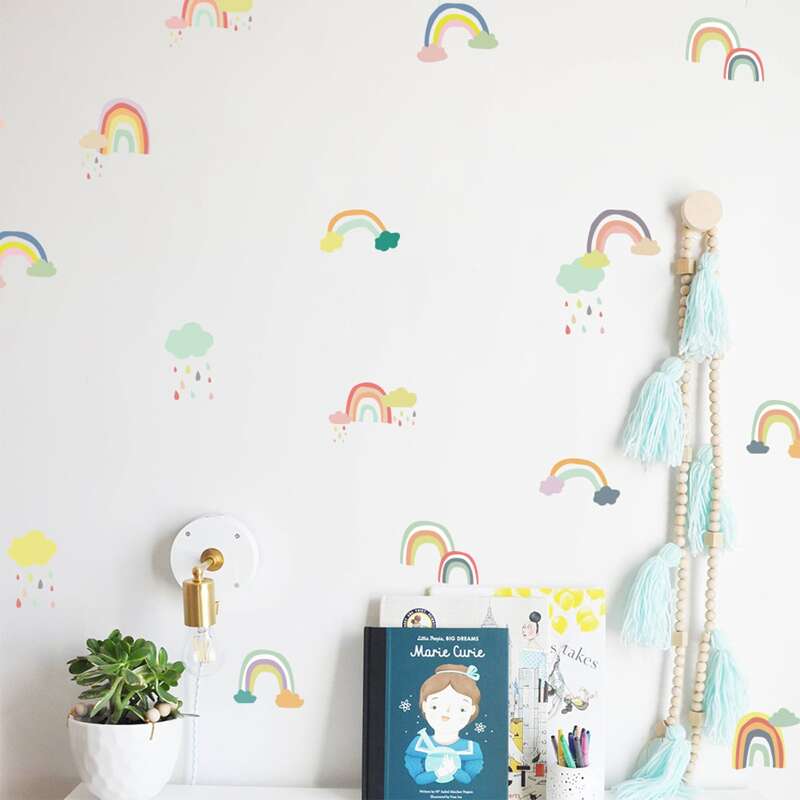 

Kids Rainbow Print Wall Sticker, Multicolor